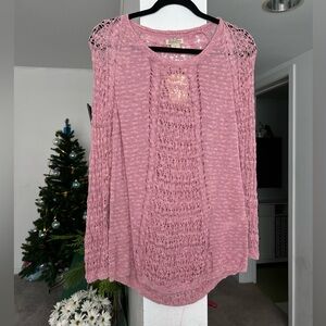 NWT Lucky Brand Crochet Knit Sweater – Size S